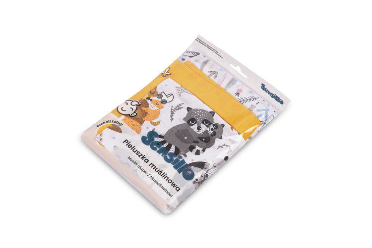 Muslin Diapers Set of Three Sizes Forest Animals Eg-0100 Sensillo
