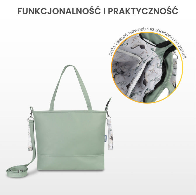Olive Cranes Faux Leather Bag Sensillo