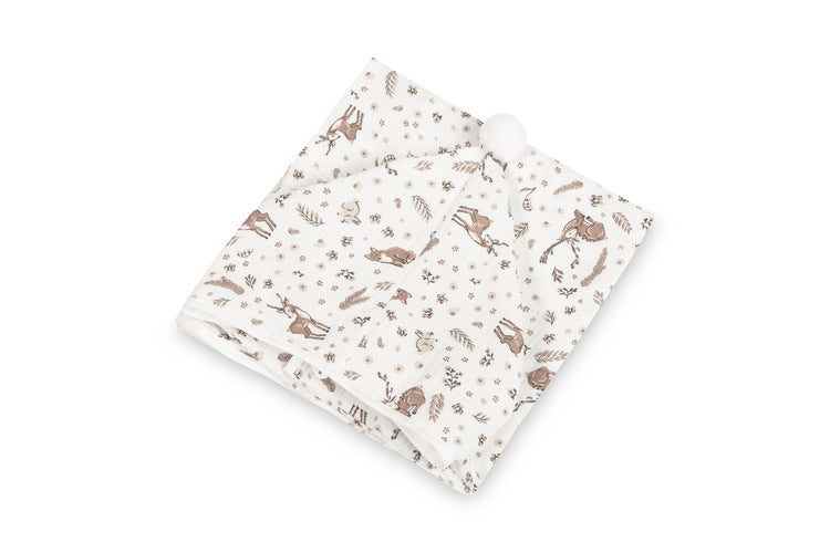 Muslin poncho Forest animals white Sensillo