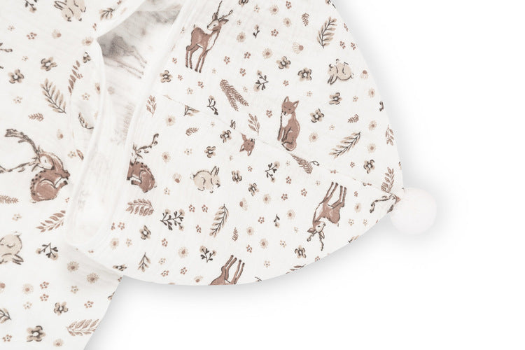 Muslin poncho Forest animals white Sensillo