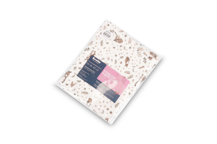 Muslin poncho Forest animals white Sensillo