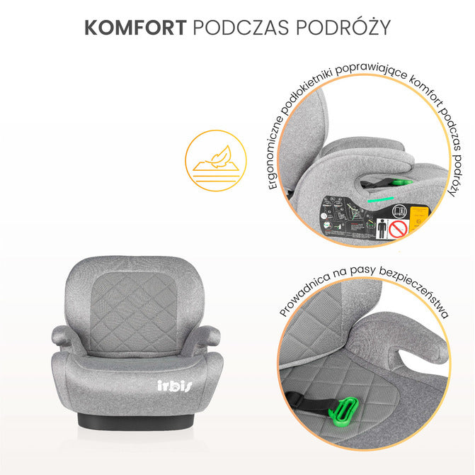 Car seat Irbis I-Size 125-150 cm Grey Melange