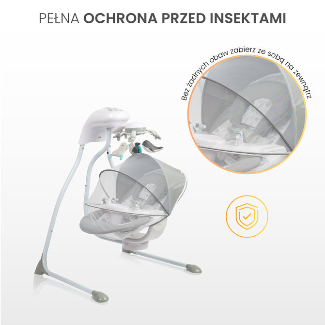 Електрическа Люлка Raffi Light Grey Caretero