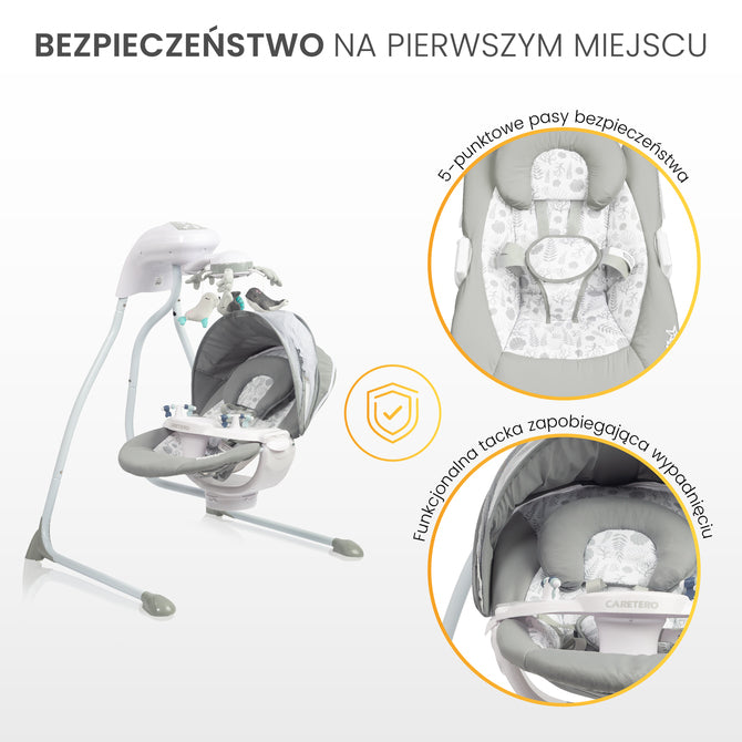 Електрическа Люлка Raffi Light Grey Caretero