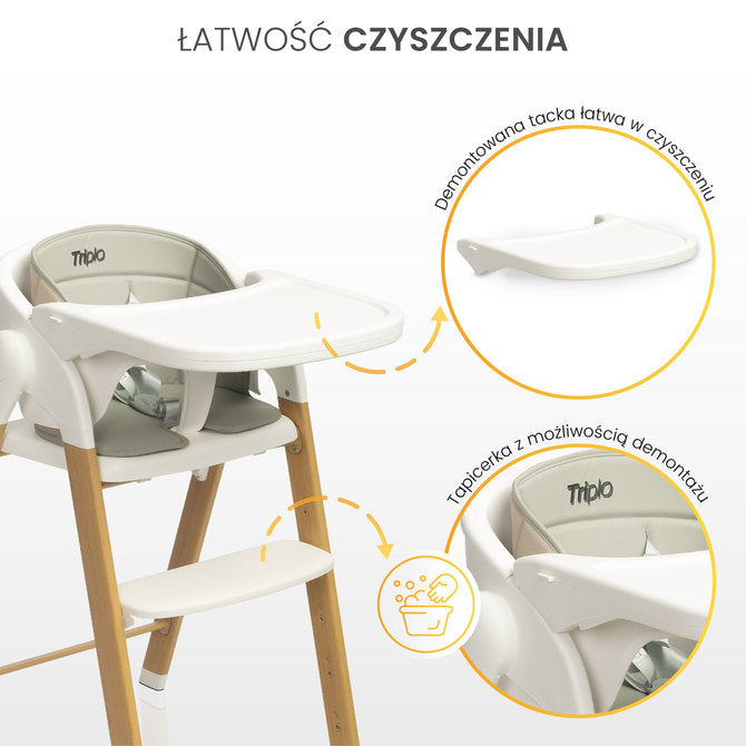 Столче За Хранене Triplo 3в1 Grey Caretero