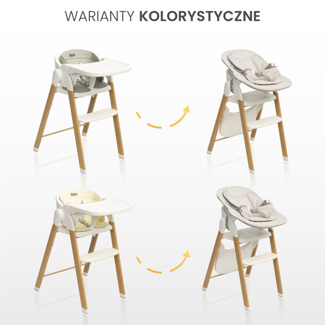 Столче За Хранене Triplo 3в1 Grey Caretero