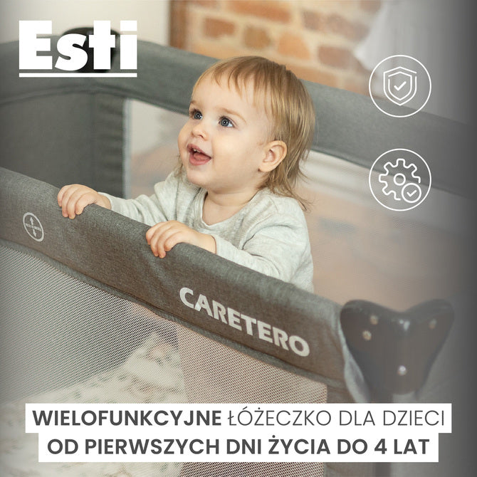 Сгъваема кошара с падаща страна Esti Graphite Caretero