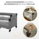 Folding playpen with drop side Esti Grey Caretero