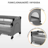 Folding playpen with drop side Esti Grey Caretero