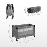 Folding playpen with drop side Esti Grey Caretero
