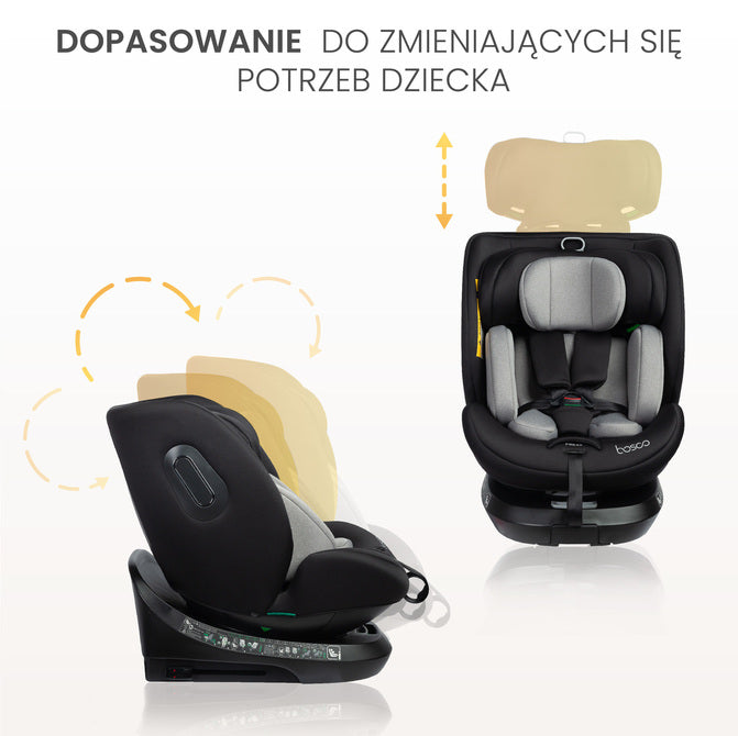 Столче За Кола Bosco I-Size Black (40-150cm) Caretero