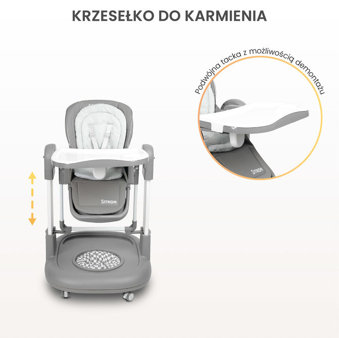 Столче За Хранене Sitron Сиво Caretero