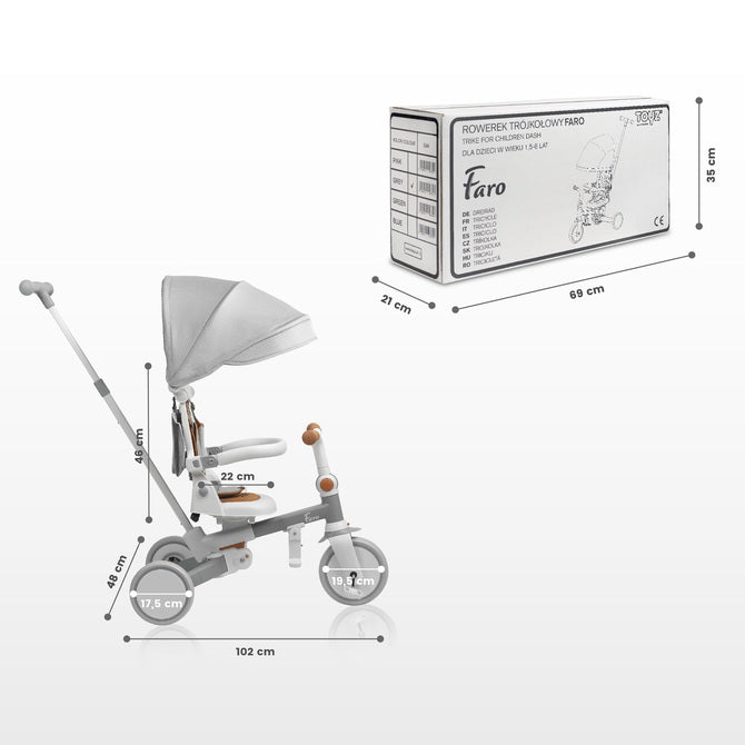 Триколка и баланиращо колело 2в1 Faro Grey Caretero Toyz