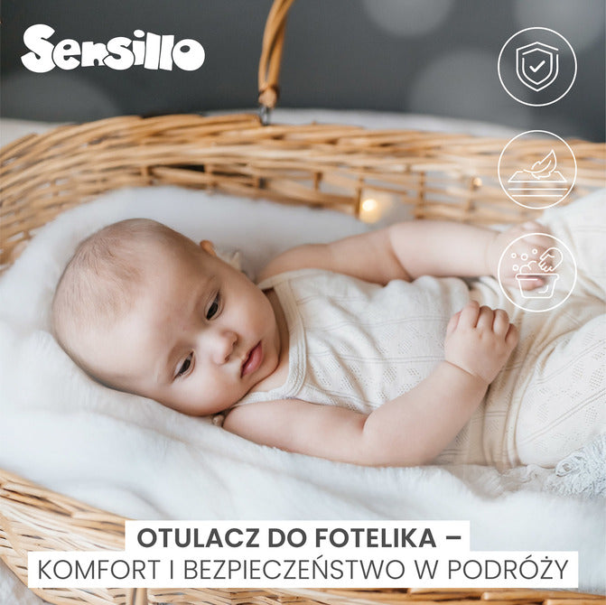 Бебешко Одеяло За Столче За Кола 0-13 Кг Плюш 75X75 Зелено Sensillo