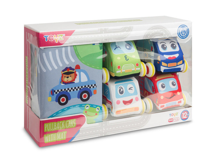 Образователна Играчка Плюшени Колички 4 Броя С Пътна Постелка И Чанта 12 + Toyz