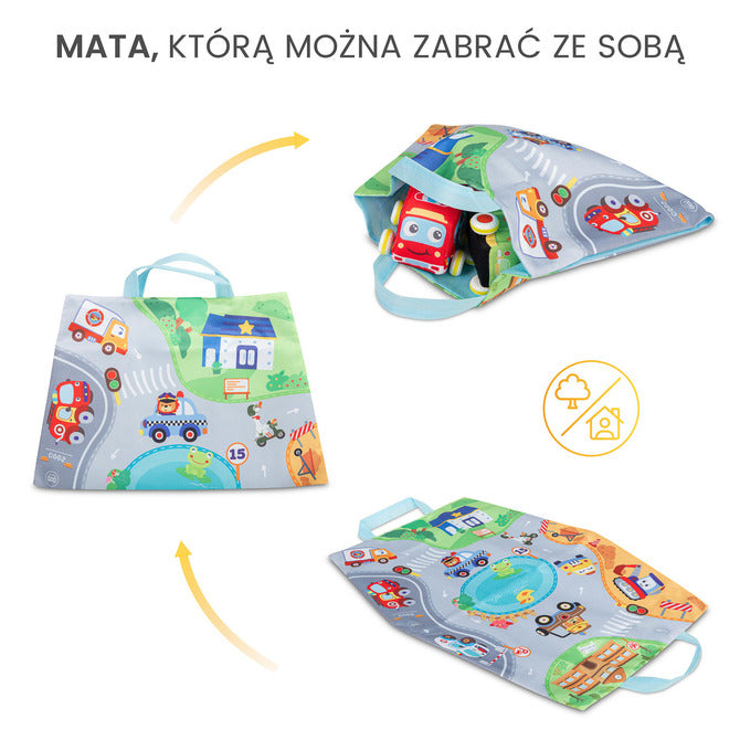 Образователна Играчка Плюшени Колички 4 Броя С Пътна Постелка И Чанта 12 + Toyz