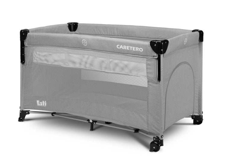 Folding playpen with drop side Esti Grey Caretero