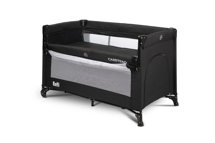 Foldable Playpen 2 Levels With Drop Side Esti Black Caretero