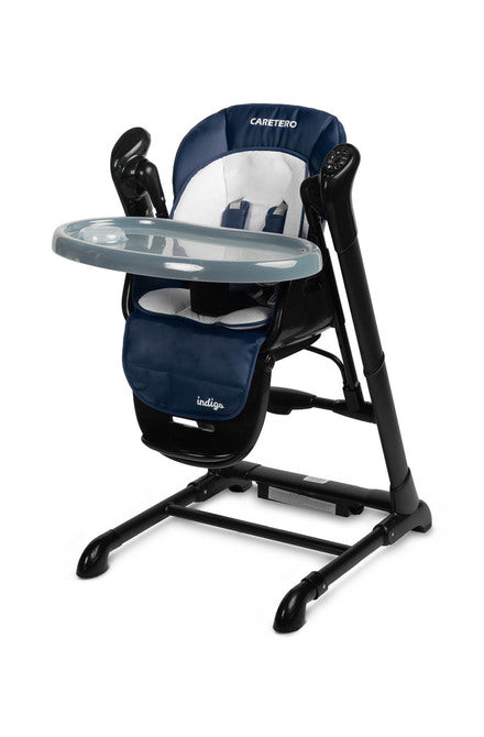 Столче За Хранене + Люлка шезлонг Indigo Black Navy Caretero