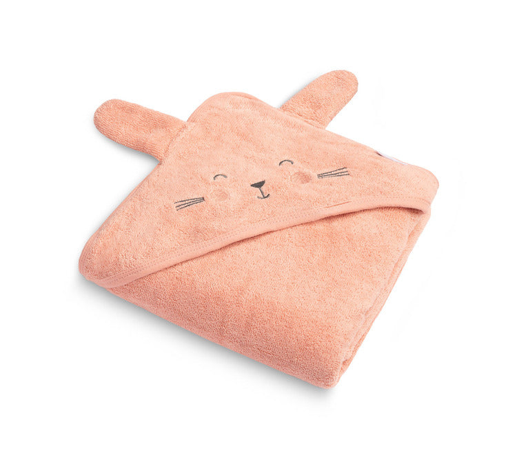 Rabbit Bath Towel 90x90cm Pink 100% Cotton