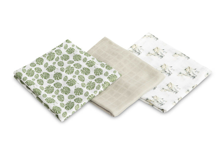 Bamboo Diapers 3 Pieces Elephants Gray 70X80 Sensillo