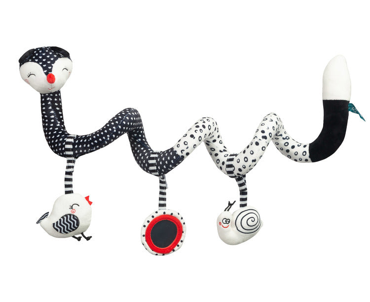Toy Spiral for Stroller and Bed Black-White Fox Sensillo