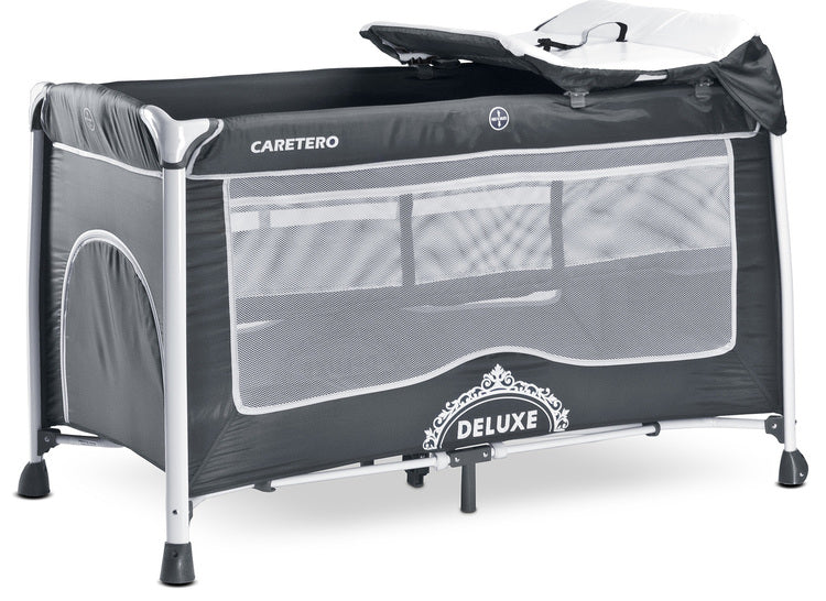 Deluxe Graphite Travel Cot Caretero