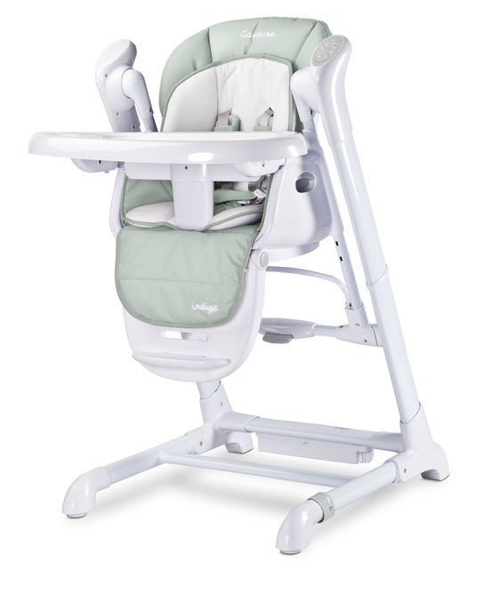 Столче За Хранене и Електрическа Люлка 2в1 Индиго Light Grey Caretero
