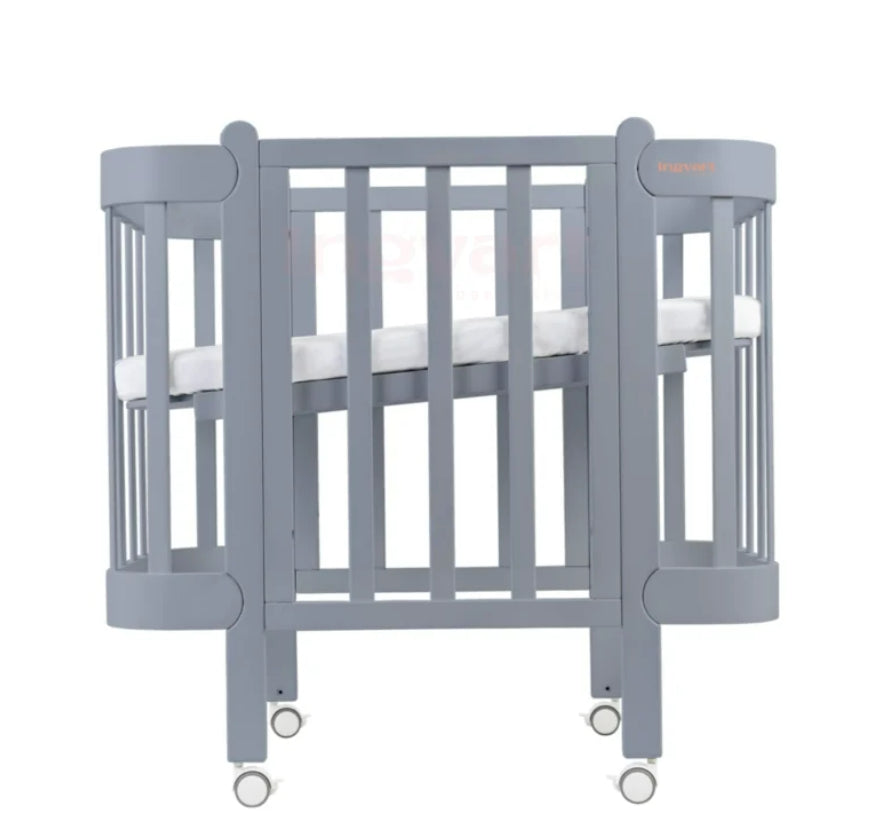 Трансформиращо Легло 5в1 Nika 60x95/60x120см Сив Ingvart