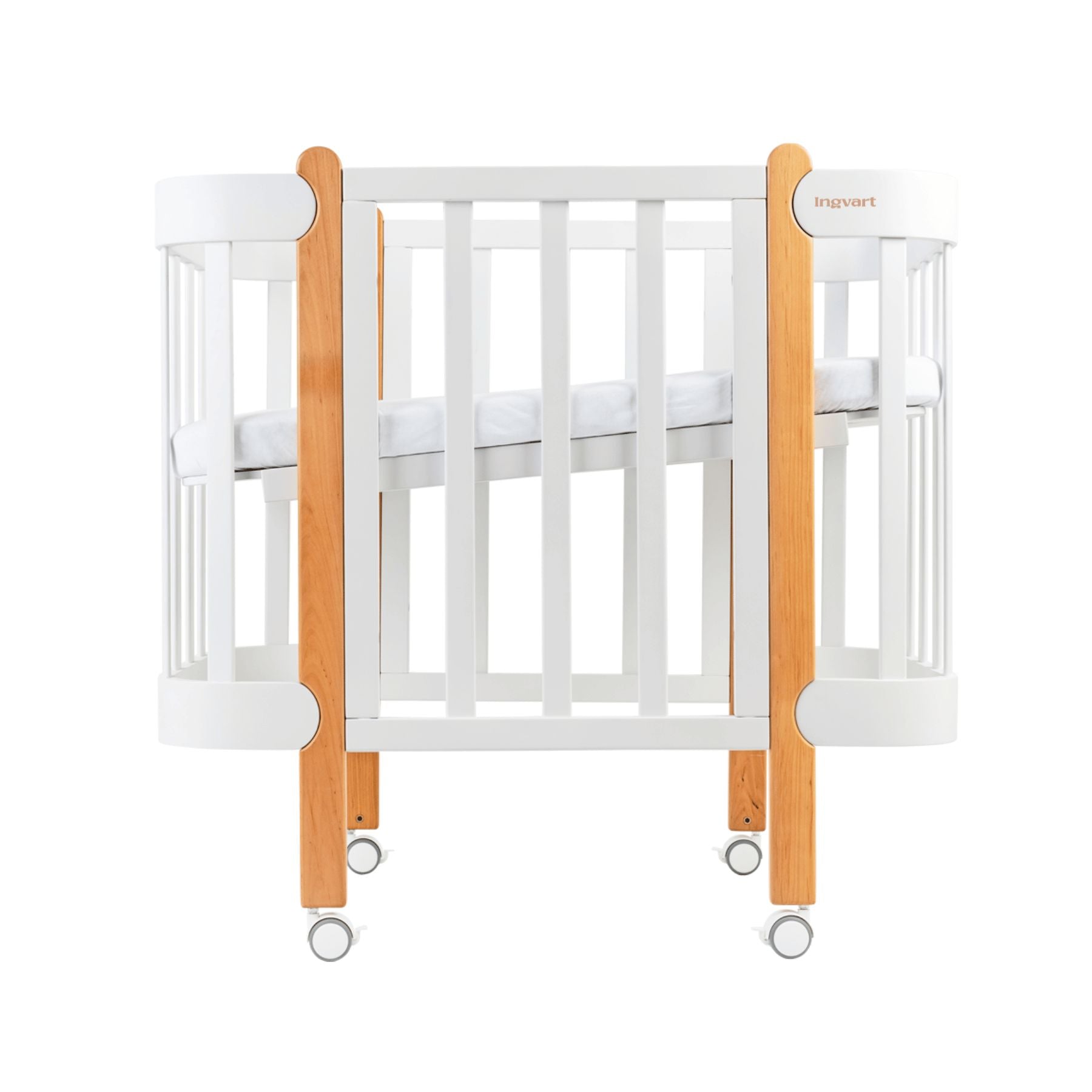 Transforming Bed 5in1 Nika 60x95/60x120cm White + Natural Ingvart