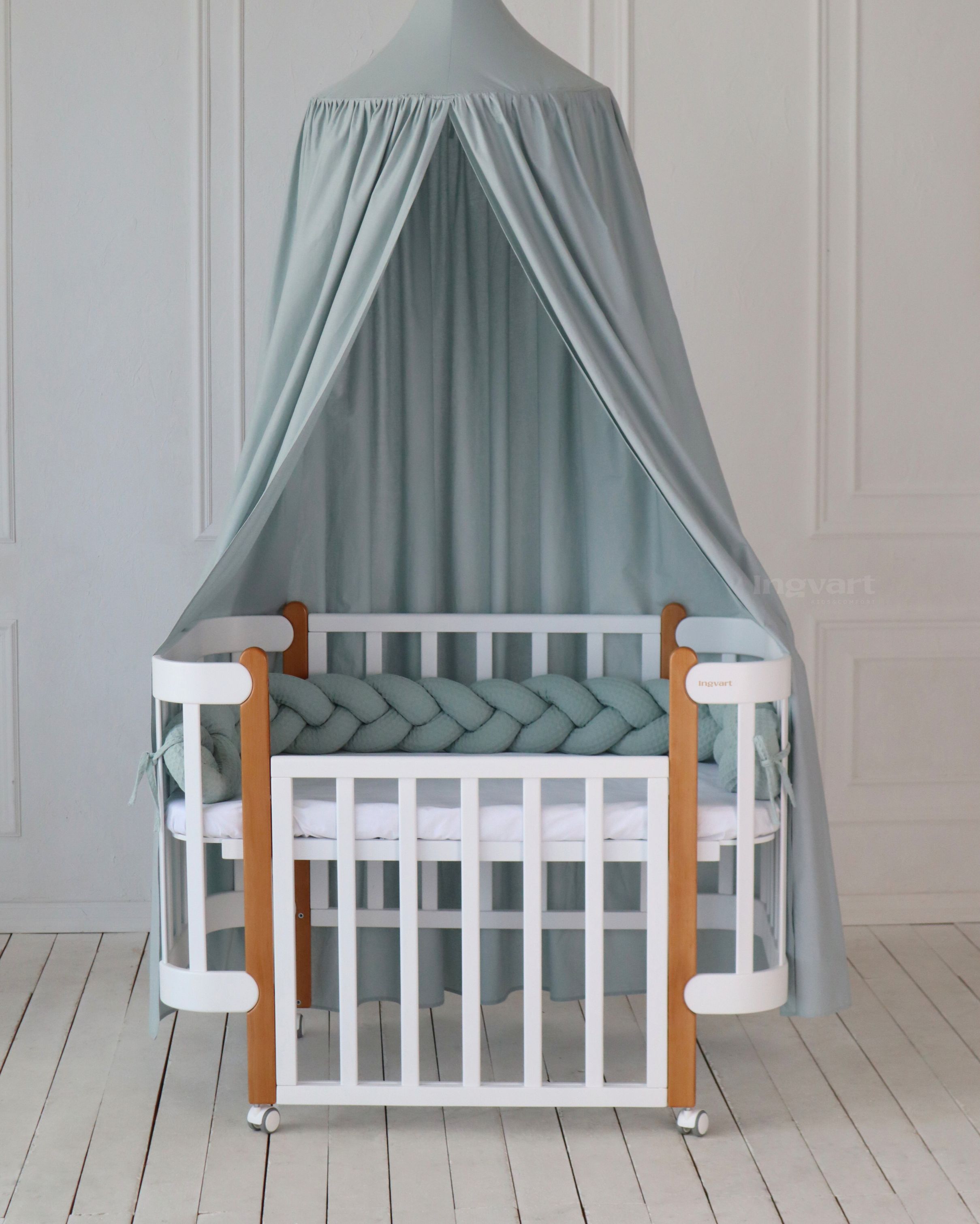 Трансформиращо Легло 5в1 Nika 60x95/60x120см Бял + Натур Ingvart