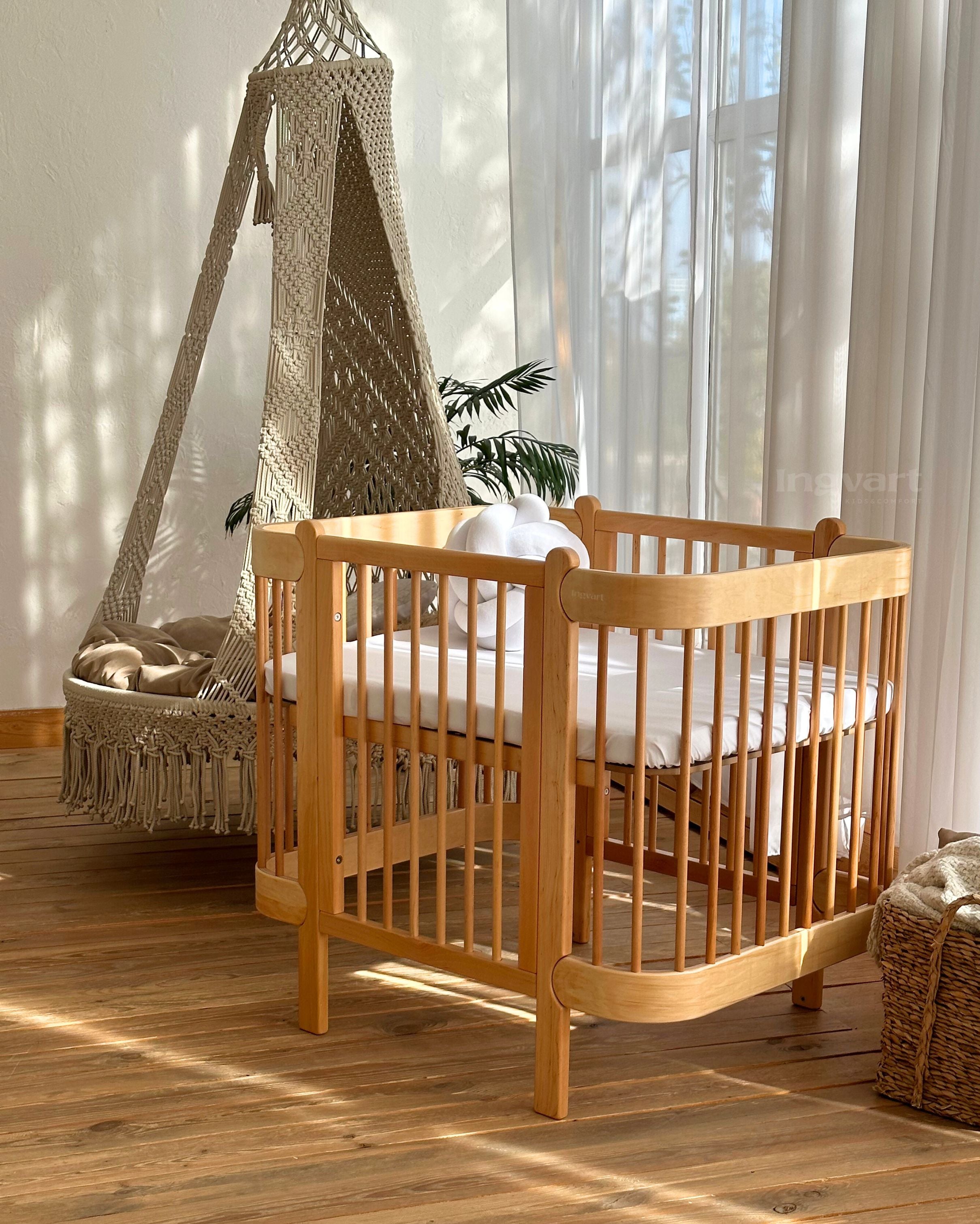 Трансформиращо Легло 5в1 Nika 60x95/60x120см Сив Ingvart