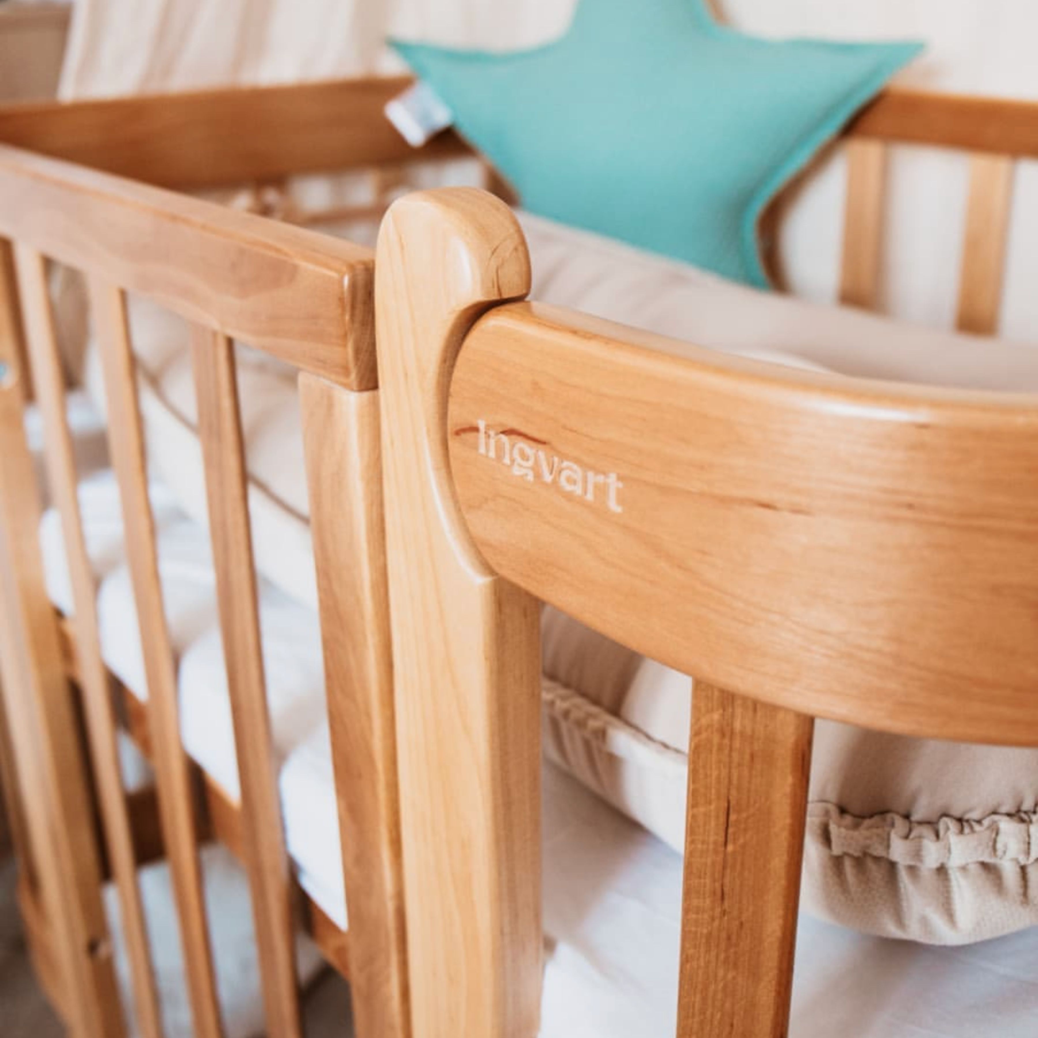 Трансформиращо Легло 5в1 Nika 60x95/60x120см Натур Ingvart