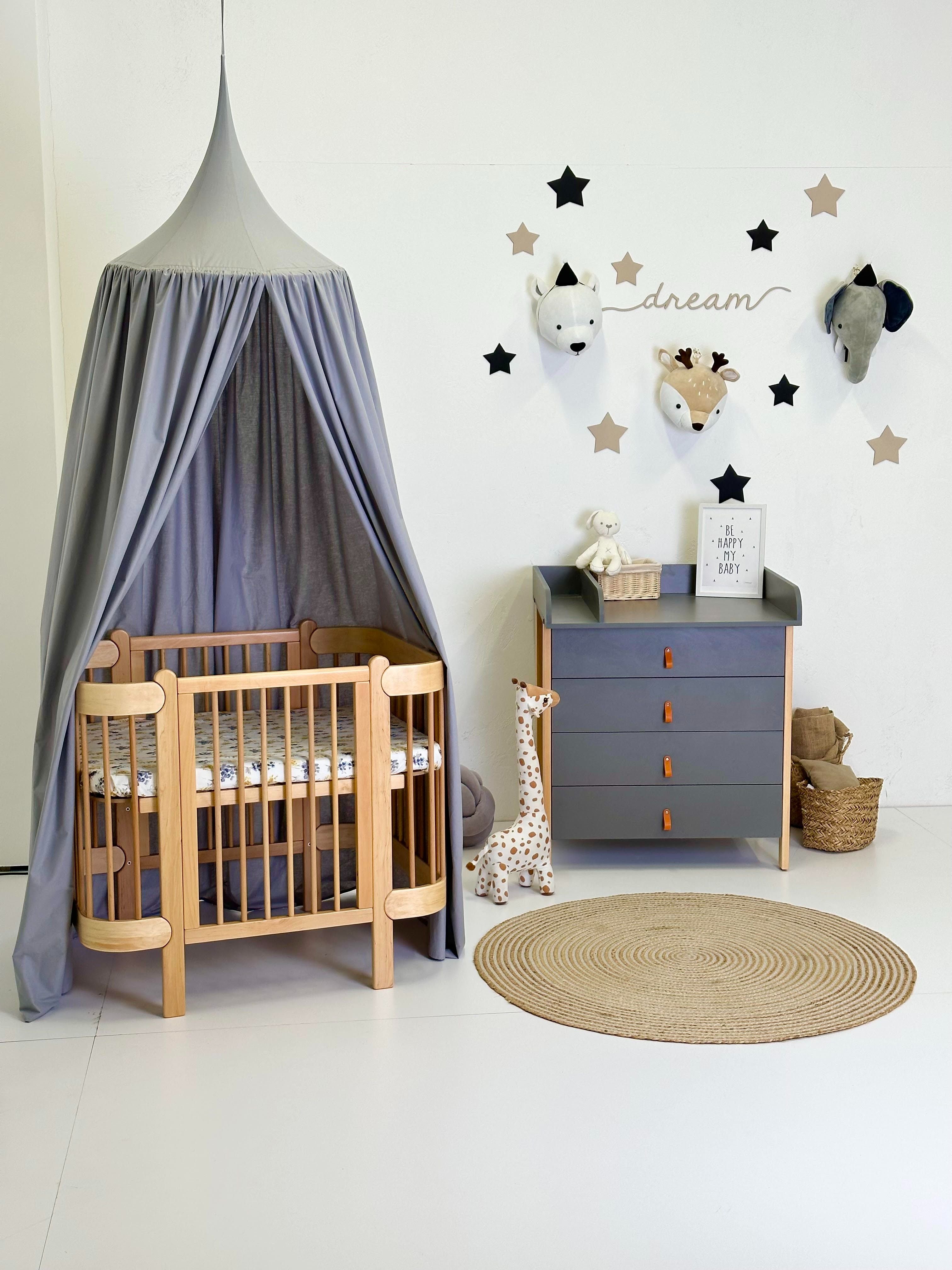 Трансформиращо Легло 5в1 Nika 60x95/60x120см Сив Ingvart