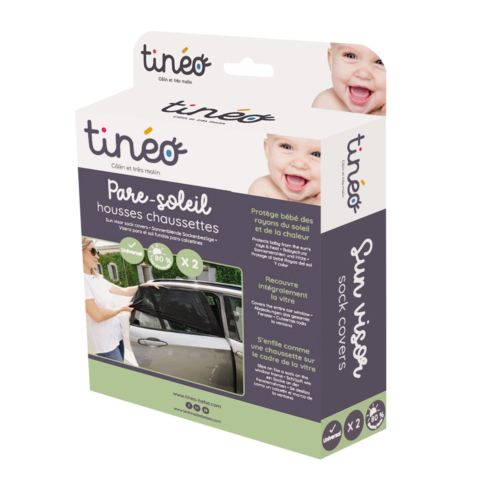 Parasolar pentru mașină tip șosetă Tineo (Set de 2)