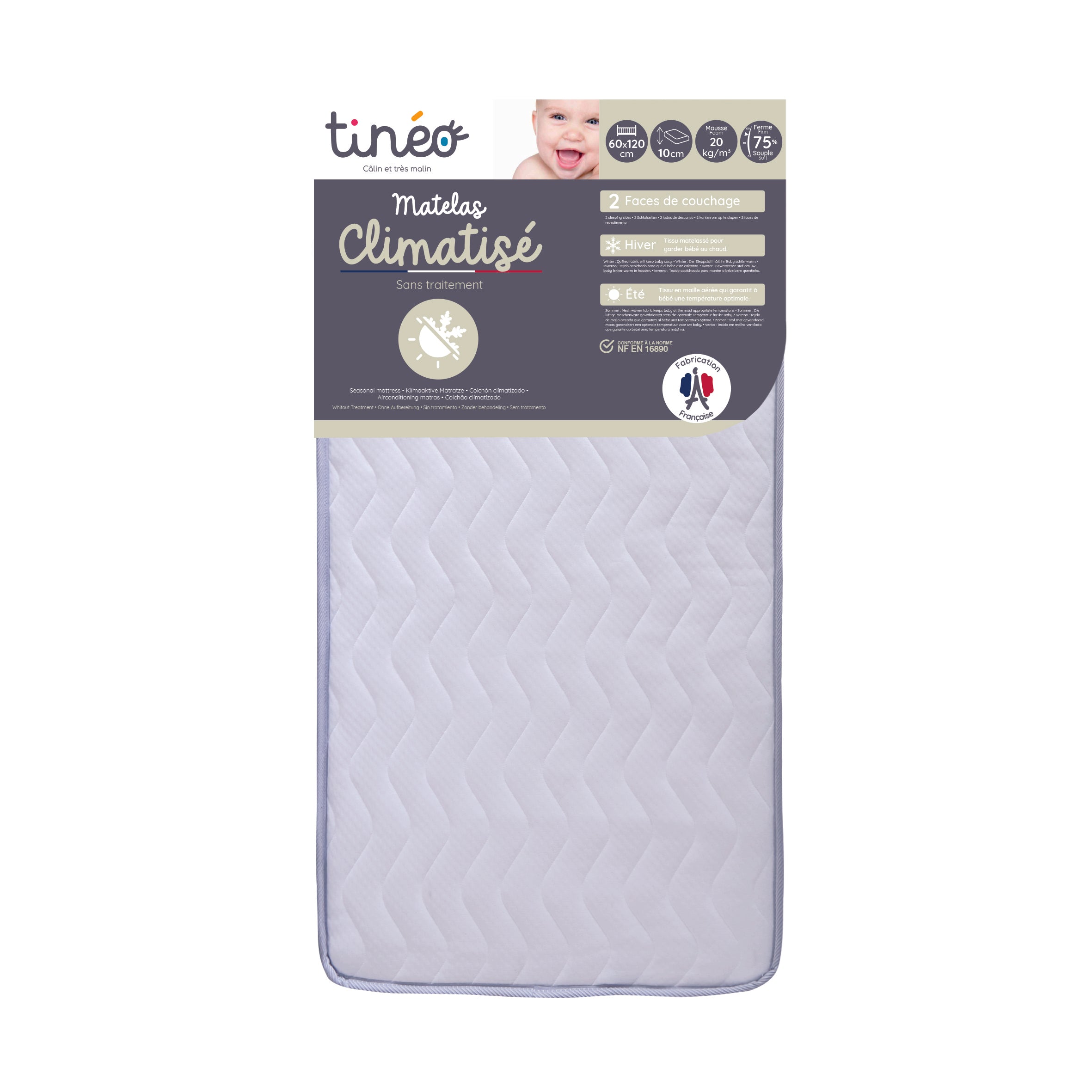 Saltea pentru copii Multi-Sezon 60X120X10cm Tineo