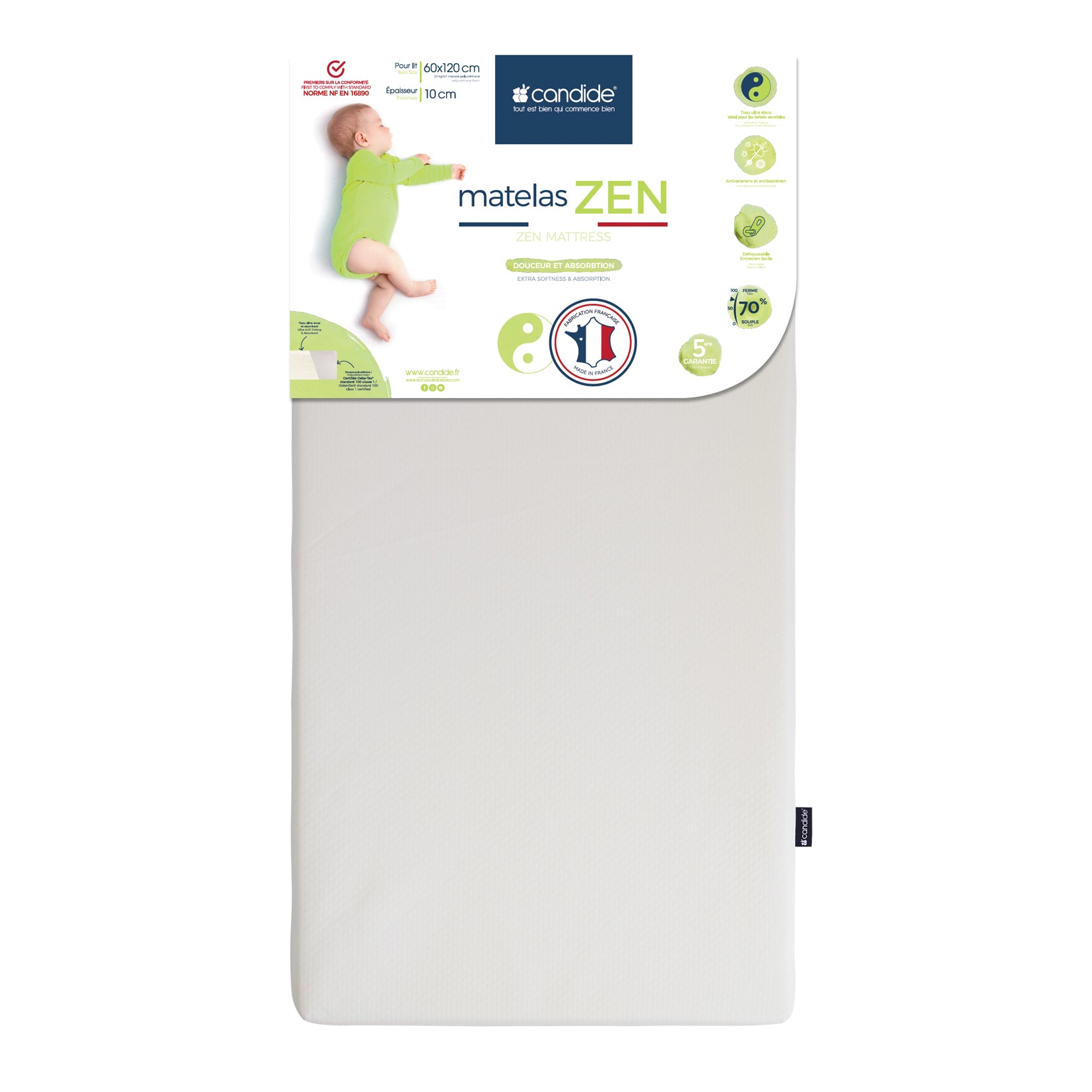 Матрак Дзен с бамбуково покритие За Легло 60X120См (10См Дебелина) Candide