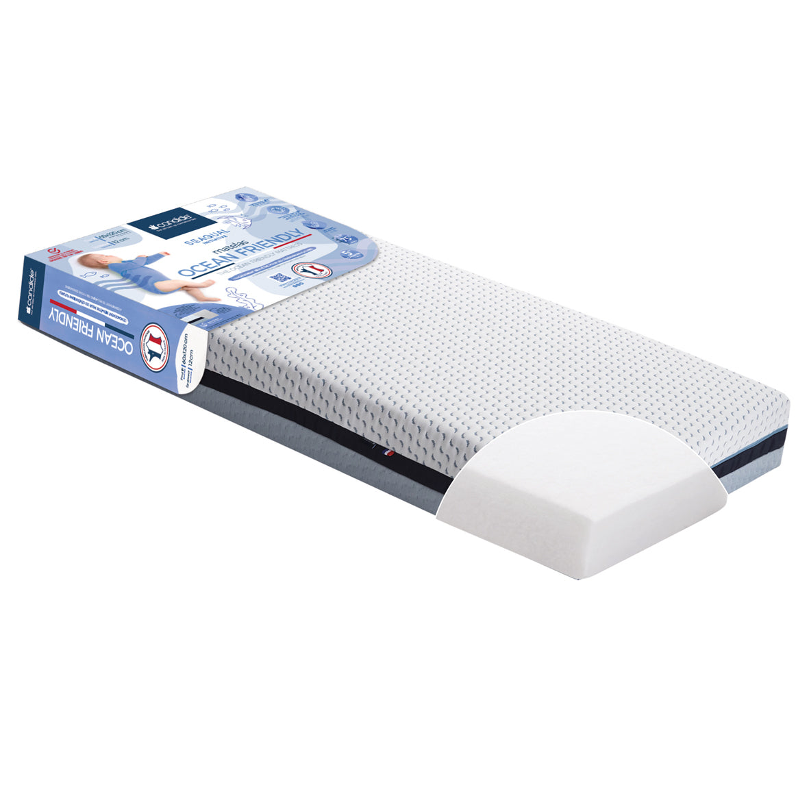 Saltea Ocean Friendly din plastic reciclat colectat din ocean 60X120Cm (13Cm Grosime) Candide 