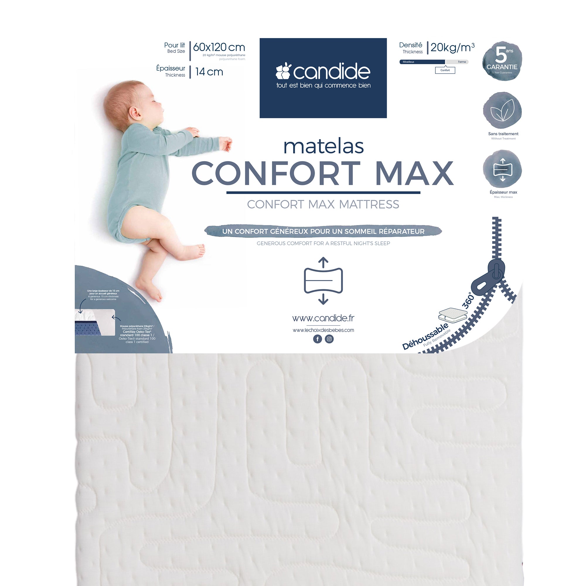 Матрак Confort Max За Легло 60X120См (14См Дебелина) Candide