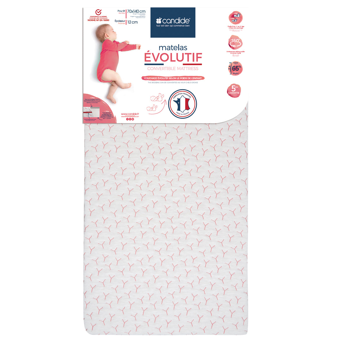 Матрак Следващ Растежа На Бебето 70X140См (12См Дебелина) Candide