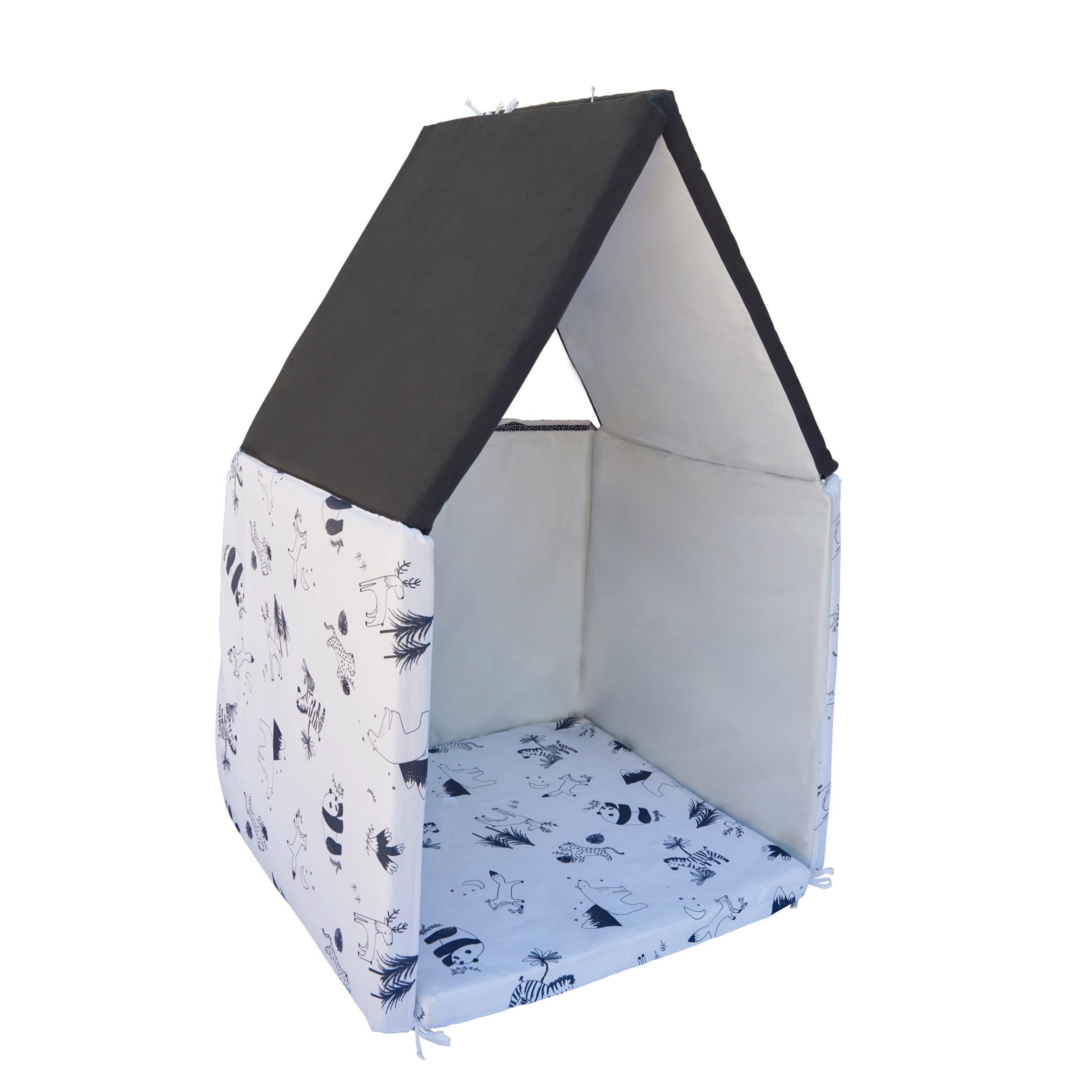 Интелигентна Постелка 5В1-Постелка За Игра, Подвижен Матрак, Барбарон, Тунел И Къща Черно/Бяла Candide