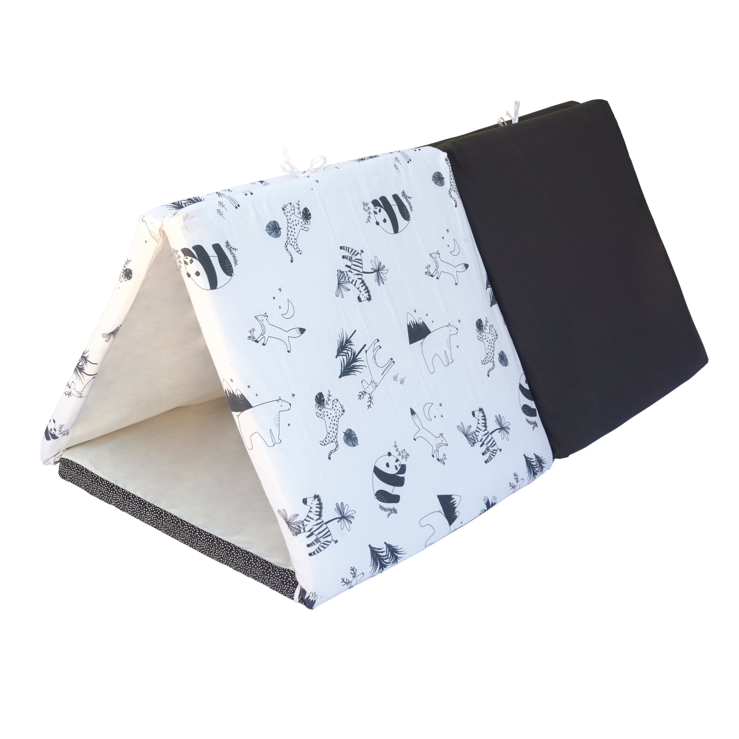 Интелигентна Постелка 5В1-Постелка За Игра, Подвижен Матрак, Барбарон, Тунел И Къща Черно/Бяла Candide