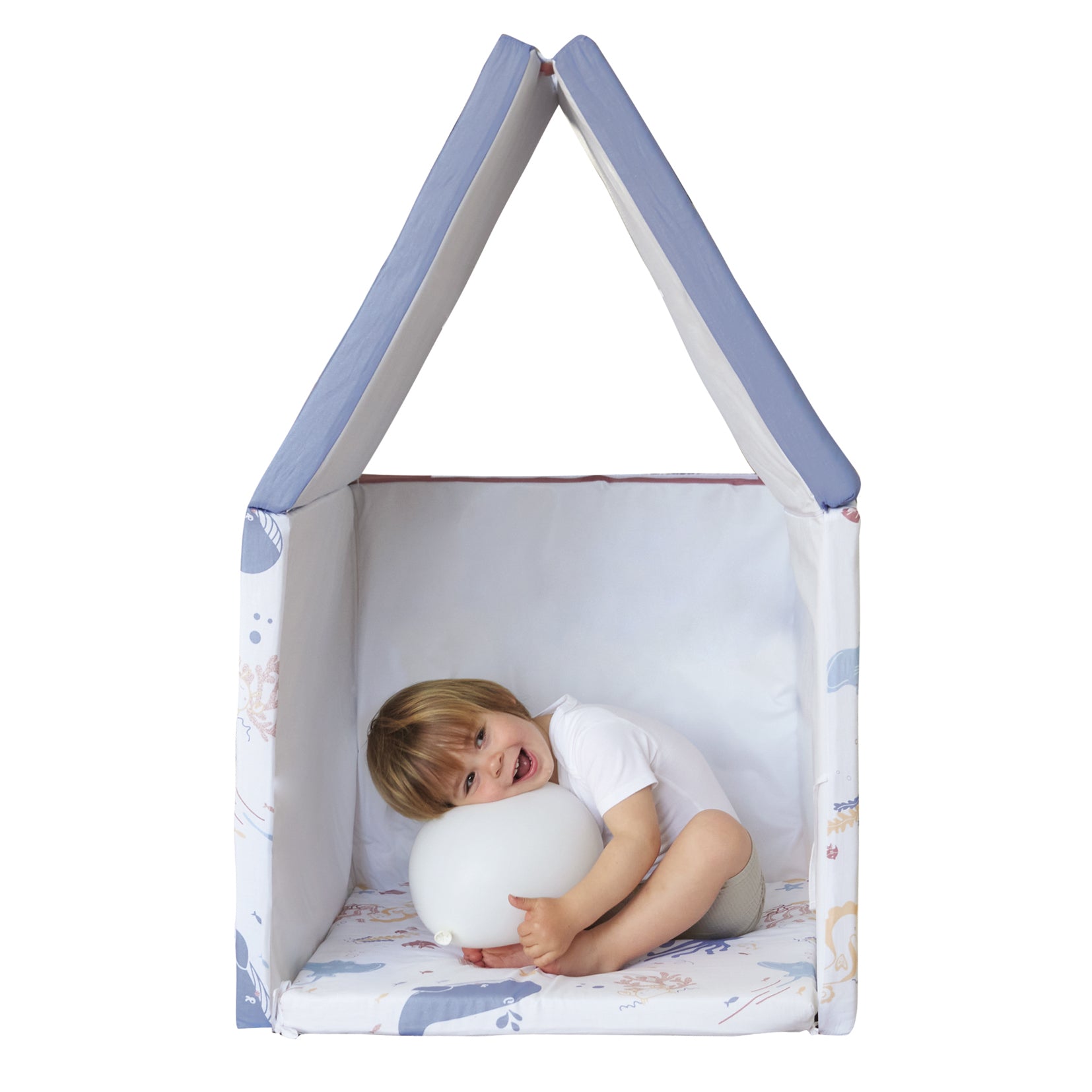 Интелигентна Постелка 5в1 Морски Свят -Постелка За Игра, Подвижен Матрак, Барбарон, Тунел и Къща Tineo