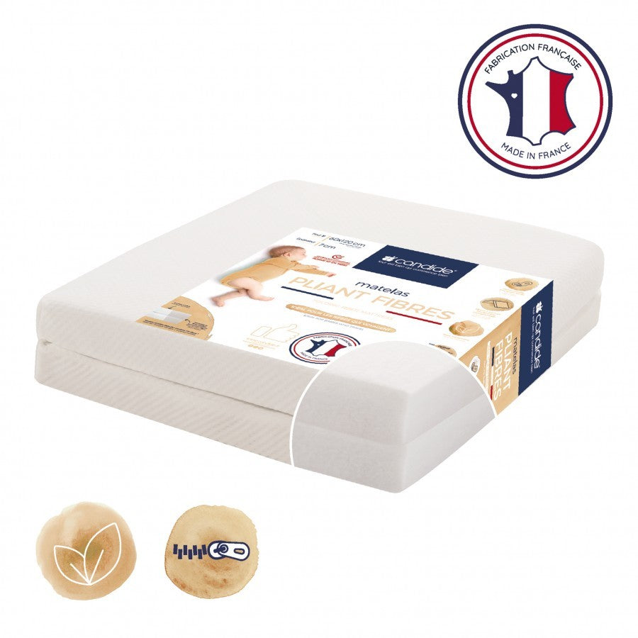 Еко Сгъваем матрак с покритие от растителни фибри 60x120 (7См Дебелина) Candide