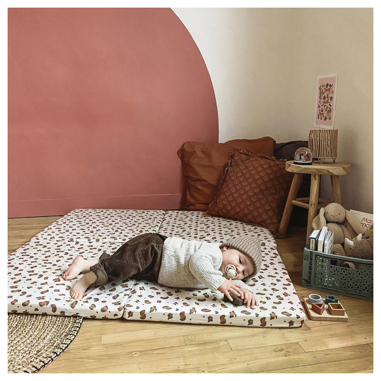 Интелигентна Постелка 3В1-Постелка За Игра, Подвижен Матрак И Барбарон Леопард Tineo