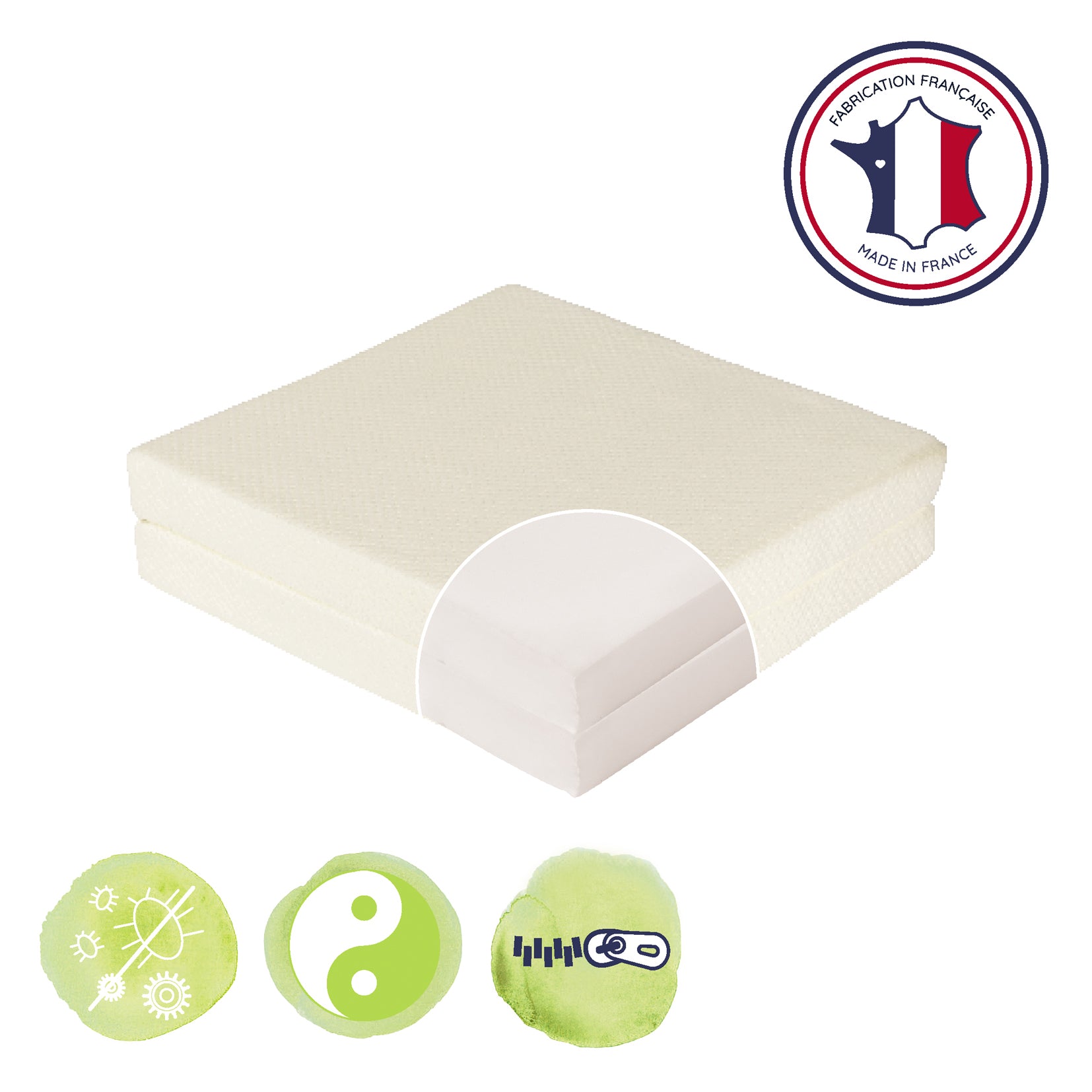 Сгъваем Бебешки Матрак 2 Части Дзен С Бамбуково Покритие 60x120См (7См Дебелина) Candide