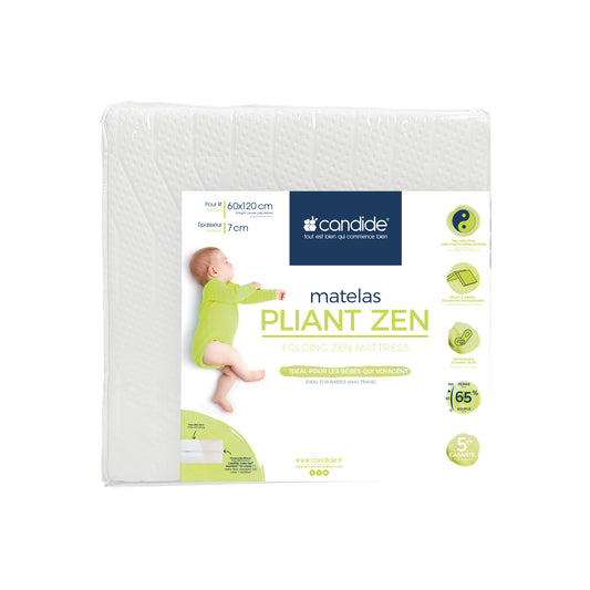 Сгъваем Бебешки Матрак 2 Части Дзен С Бамбуково Покритие 60x120См (7См Дебелина) Candide