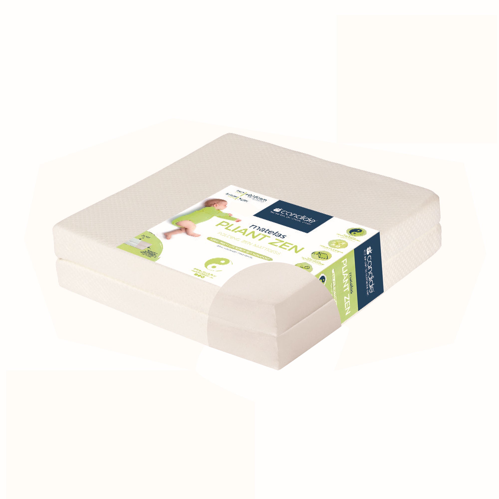 Сгъваем Бебешки Матрак 2 Части Дзен С Бамбуково Покритие 60x120См (7См Дебелина) Candide