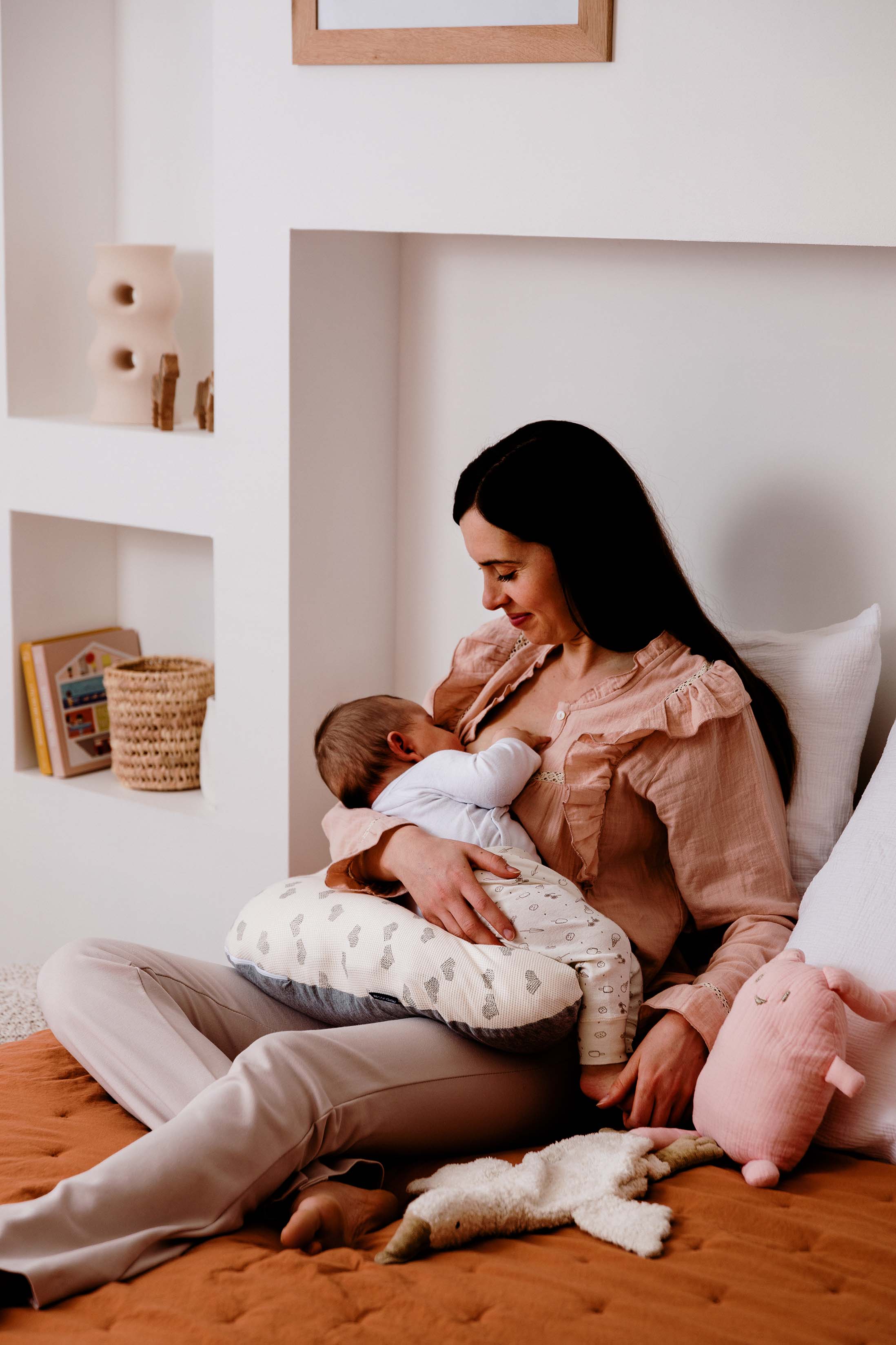 Multirelax Възглавница За Майчинство И Кърмене 3В1 Сиви Сърца Candide