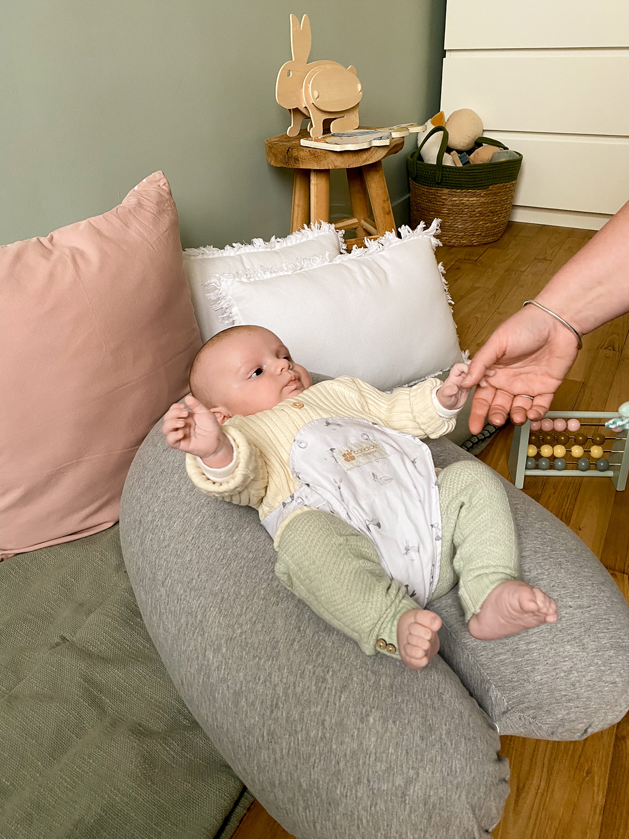 Multirelax Възглавница За Майчинство И Кърмене 3В1 Сиви Зайчета Candide